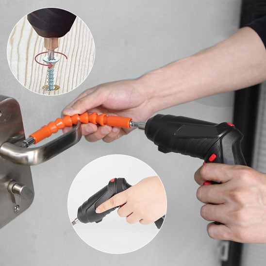 tournevis electrique avec arbre flexible fixe poignet porte