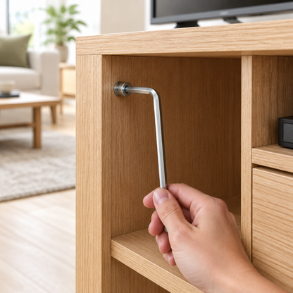 Clé Allen utilisée pour assembler un meuble TV