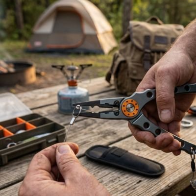 Pince multifonction préparant un appart pour la pèche