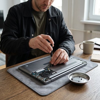 Tournevis dévissant le dos d’une tablette 